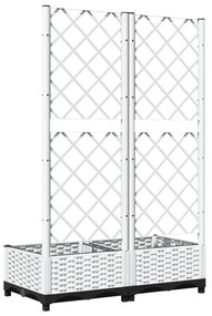 fehér polipropilén rácsos kerti ültetőláda 80 x 40 x 121,5 cm