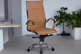 HAMBURG bőr irodai szék - caramel