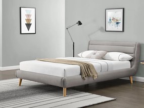Franciaágy 140 cm Elanda (szürke + viágos tölgy) (ágyráccsal). 796744