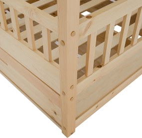 Montessori ágy, 90x200, természetes, tömör, BIANKA
