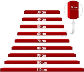 Fali polc STILISTA® Volato 90 cm - fehér fa