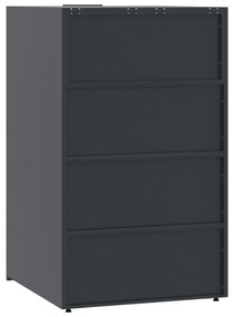 antracit acél kerekes tároló 5 szemeteskukához 345x79x117 cm