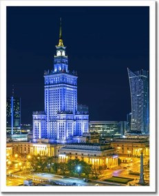 Poszterek keretben 40x50 Varsó éjszaka Palota