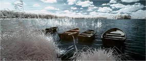 Kép - Fa csónak a tón (120x50 cm)