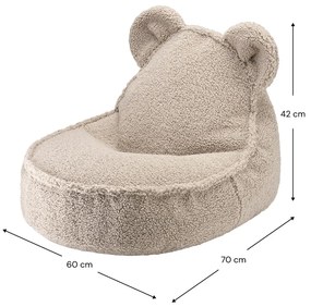Világosbarna buklé gyerek babzsákfotel Bear – Wigiwama