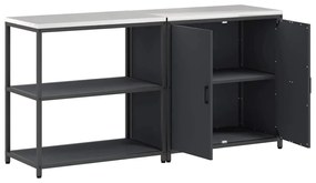 Konyhai Tároló Készlet ajtóval 2 pcs Antracit 180 x 50 x 92 cm