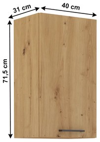 Felső konyhaszekrény Meriel 40 G-72 1F (artisan tölgy). 1033988