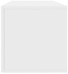magasfényű fehér szerelt fa lemeztároló doboz 71 x 34 x 36 cm