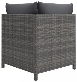 vidaXL 12 részes szürke polyrattan kerti ülőgarnitúra párnákkal