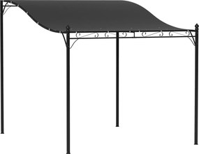 Outsunny Fali Pergola Tetővel, Vízálló Pergola Napernyő, Szabadonálló Kert Pergola Terasz Napernyő a Teraszhoz Kb. 2,5x3x2,5 m Sötétszürke | Aosom