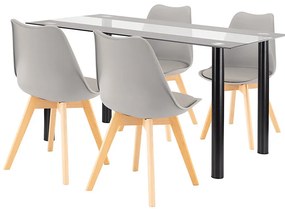 Zelma 4+1 étkező garnitúra fekete-szürke