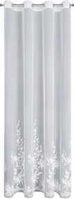 Julia függöny karikákkal, 140x250 cm, Eva Minge, fehér, hímzett virágokkal