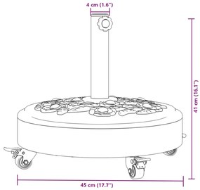 görgős kerek napernyőtalp rúdhoz Ø38 / 48 mm 27 kg