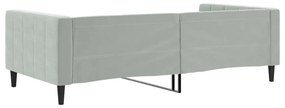 világosszürke bársony kanapéágy 100 x 200 cm