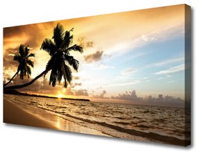 Vászonkép nyomtatás Palm Trees Beach Landscape 100x50 cm