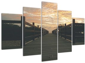 Egy fa móló képe a tó felett (150x105 cm)