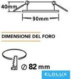 UNIVERSO Süllyesztett spot lámpatest 1xPAR16 foglalat nélkül IP20 Fehér D90x40mm kivágás:D82mm