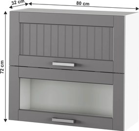 Felső szekrény, sötétszürke/fehér, JULIA TYP 13