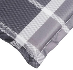 szürke kockás oxford szövet napozóágy párna 200 x 70 x 3 cm
