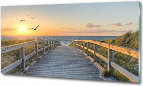 Fotó kép edzett üveg Köd az erdőben 125x50