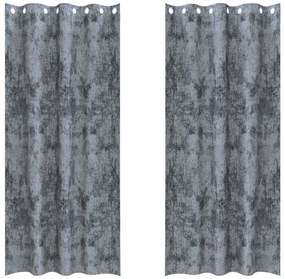 Bársony Függöny 2 db Szemfüggönnyel Ezüstszürke 225x140 cm