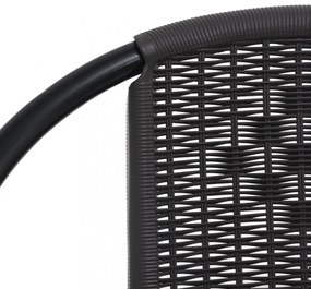 2 db műanyag rattan és acél kerti szék 110 kg