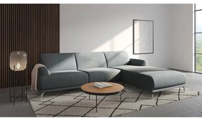 Puzo világosszürke sarokkanapé jobb oldali fekvőfotellel - MESONICA