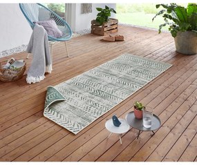 Biri zöld-krémszínű kültéri szőnyeg, 80 x 350 cm - NORTHRUGS