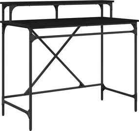 vidaXL Asztal Fekete tölgy 100 x 50 x 90 cm Faanyag
