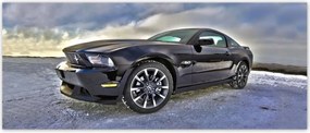 Fotótapéták 250x104 Ford Mustang a hóban Autó Klasszikus Made in Usa