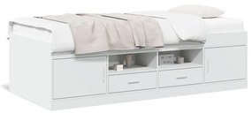 fehér kanapéágy fiókkal matrac nélkül 90x200 cm