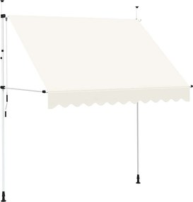 vidaXL kézzel feltekerhető krémszínű napellenző 250 cm