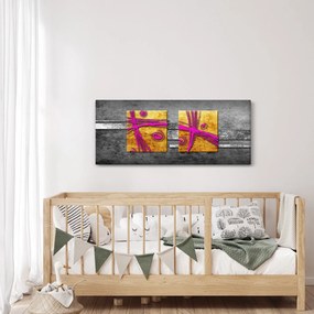 Fekete alapon színes négyzetek képe (120x50 cm)