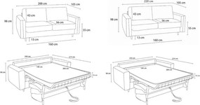 Zöld kanapé mindennapos alvásra-kinyitható 200 cm Cocoone – Bobochic Paris