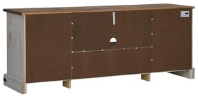 HALDEN fehér tömör fa TV szekrény 2 tolóajtóval 150x40x60 cm