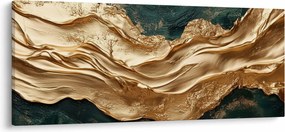 Kép - Zöld absztrakció arannyal II. (120x50 cm)