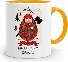 Favágó Bögre Sárga Születésnapi Ajándék fényképes nyomtatással