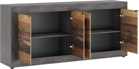 BLAGO komód 180 cm sötét tölgy/fekete