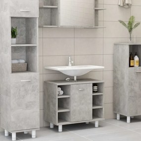 betonszürke szerelt fa fürdőszobaszekrény 60 x 32 x 53,5 cm