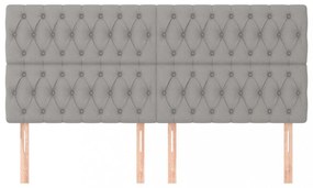 4 db világosszürke szövet fejtámla 100x7x78/88 cm