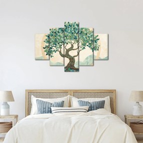 Kép – Elegáns mozaik fával (150x105 cm)