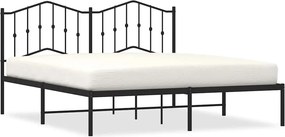 vidaXL fekete fém ágykeret fejtámlával 183 x 213 cm