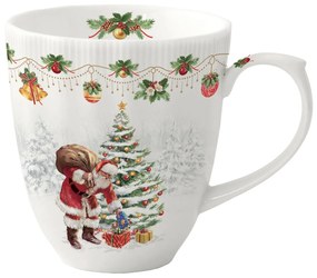 Karácsonyi télapós porcelán bögre 370 ml díszdobozban