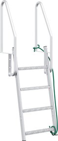 vidaXL 4 lépcsős stég létra Ezüst 58 x 77 x 166 cm Alumínium