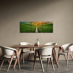 Kép - Napfelkelte a völgy felett (órával) (90x30 cm)