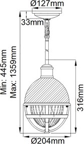Quintiesse TOLLIS QN-TOLLIS-MP-NBR Függőlámpa 1x40W/E27
