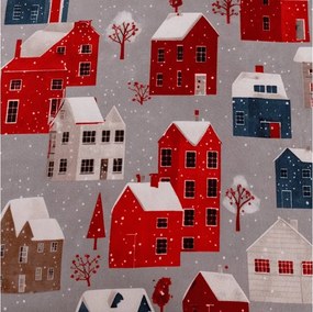 Mikroszálas lepedő WINTER COTTAGE szürke 90x200 cm