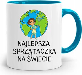 Takarítónőnek Kék Bögre Születésnapi Ajándék fényképes nyomtatással