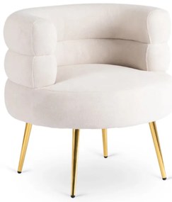 Designer Fotel Krém Bouclé Szövettel. PRESTON