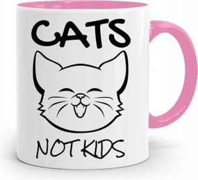 Rózsaszín Gyereknapi Bögre Cats Not Kids nyomott mintával